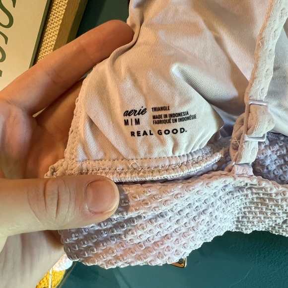 Aerie Light Pink Textured Bikini top - Picture 3 of 3